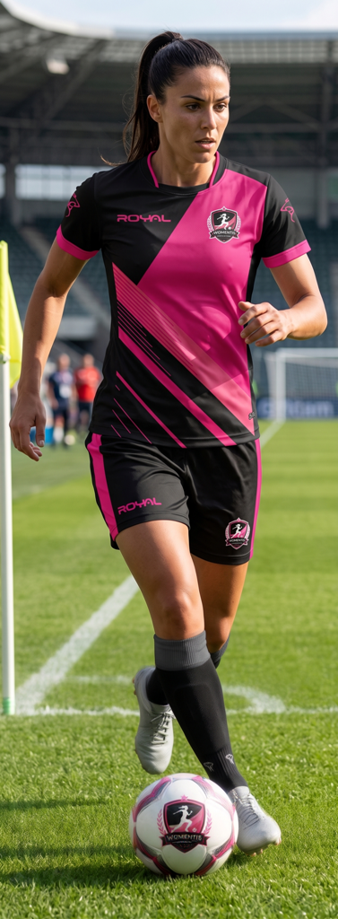 Giocatrice WoMentis F.C. con completo ufficiale home